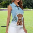 thumbnail image 2 of Yuyamidu Highland Cow Womens Golf Shirts Sleeveless Tennis Shirt Blue V-Neck 1/4 Zip Workout Tank Tops Christmas Shirt Athletic Outfits Size XS, 2 of 8