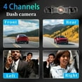 thumbnail image 6 of 4-Channel 1080p Car Recorder,Driving Security 4-Channel 1080P Car Recorder, 360° Dash Cam Front and Rear Inside, Wi-Fi GPS & App Control Car Camera,4 Channel Dash Cam(64GB), 6 of 7