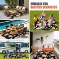 thumbnail image 4 of Peach Outdoor Rug for Patio/Deck/Porch, Non-Slip Large Area Rug 3 x 5 Ft, Spring Floral Green Leaf Botanical Pink Fruit Black Indoor Outdoor Rugs Washable Area Rugs, Camping Rug Carpet Runner, 4 of 8