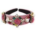 thumbnail image 1 of Western Baroque Bandana Full Jewelry for Rhinestone Rose Flower Leaves Prom Head, 1 of 4