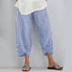 thumbnail image 4 of Pantalones Casuales de Verano para Mujer, Tipo Tulipán, Holgados, con Cintura Elástica y Bolsillos. Azul XL, 4 of 6