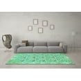 thumbnail image 3 of Ahgly Company Indoor Rectangle Abstract Turquoise Blue Modern Area Rugs, 3' x 5', 3 of 4