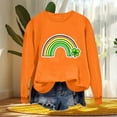 thumbnail image 5 of Funny St Patricks Day Shirt Women Four Leaf Clover Rainbow Graphic Sweatshirt Crewneck Long Sleeve Pullover Tops St Patrick Day Shirts Women, 5 of 7