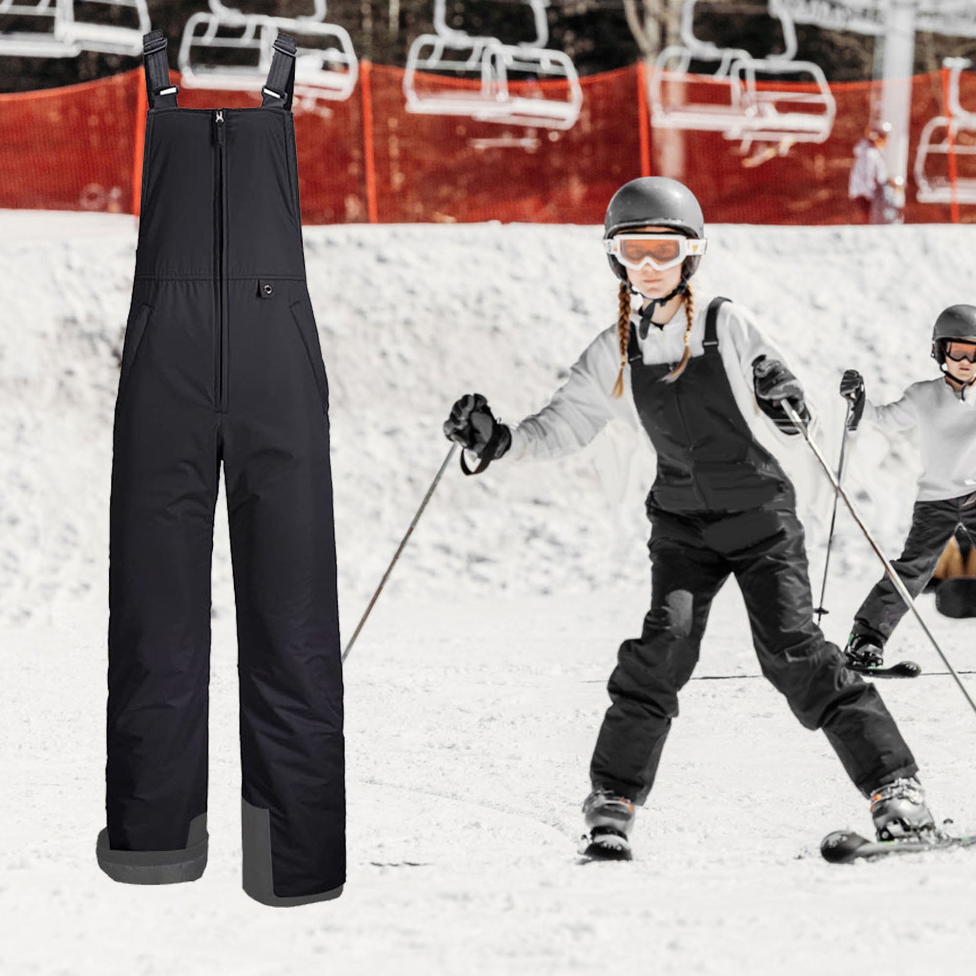 Newffr Men's Snow Bib Water-Resistant Insulated Waterproof Snow Pants Ski  Snowboard Overalls