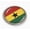 Semi-Flexible Aluminum Bezel, variant on Flag of Ghana | 3D Domed CAR Emblem Badge Sticker Chrome Metal Round Bezel