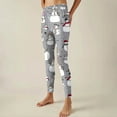 thumbnail image 2 of Women's Christmas Print Stretchy Soft Leggings, Casual Home Sleep Pants, Gray, XL, 2 of 4