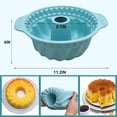 thumbnail image 2 of Molde para pasteles de silicona de 9,5 pulgadas: molde para pasteles estriado antiadherente con asa, molde para pasteles en forma de tubo, moldes de silicona para hornear, gelatina, bizcocho, 2 of 5