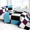 thumbnail image 1 of ONITIVA-QTS01446-23 Lys Oscillant - Ensemble de Courtepointe Patchwork Matelassé 3 Pcs Taille Full & Queen - Multicolore, 1 of 1