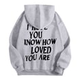 thumbnail image 6 of Tunic Tops for Women Loose Fit Casual Fall Winter Hooded Long Sleeve Puff One Shoulder Hoody Graphic Leisure Polyester Sweatshirts Hoodies(Grey,XXL), 6 of 7