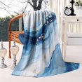 thumbnail image 2 of Blue White Gold Marble Pattern Blanket,Comfortable Soft Flannel Throw Blanket,All Season,Warm Lightweight Blankets for Sofa Bed Couch Living Room Chair,50"x60", 2 of 4