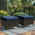 thumbnail image 3 of Meetleisure Outdoor PE Rattan Ottoman, Set of 2, Blue, 3 of 6