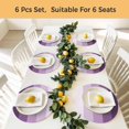 thumbnail image 5 of Purple Ombre Round 13 Inch Placemats Set of 4, Modern Abstract Art Farmhouse Striped HeatResistant Non Slip Place Mats for Dining Table, Wipeable Braided Kitchen Table Mats for Housewarming, 5 of 9