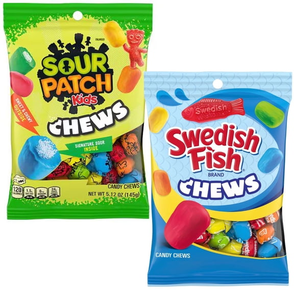 Sour Patch Kids & Swedish Fish Chews Candy Variety Pack, 2 Pack