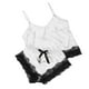 thumbnail image 1 of Gibobby Pijamas para mujer Pijama de encaje sexy Traje de tirantes Ropa de casa de seda de imitación(Blanco,M), 1 of 3