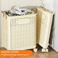 thumbnail image 4 of Laundry Baskets, Laundry Basket with Wheels, Foldable Laundry Basket, with Wheels and Handles, 4 of 10