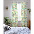 thumbnail image 3 of Boho Teal Green Flower Sheer Curtains 63 Inch Length 2 Panels Set for Living Room/Bedroom, Spring Watercolor Paisley Floral Leaf Kitchen Curtains Grommet Curtains Window Treatments 42"x63"x2, 3 of 7