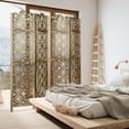 thumbnail image 5 of Fionafurn 4 Panel Carved Room Divider,Wooden Screen Folding Decorative Portable Privacy Partition,Brown, 5 of 8