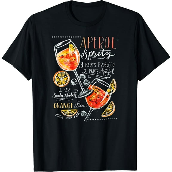 Aperol Spritz Recipe Cocktail Tshirt Perfect Drinking Gift T-Shirt
