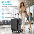 thumbnail image 3 of TABU Carry on Luggage with Detachable Side Bag, Zipperless PC Hard Shell Suitcase, Front Opening Suitcase, 360° Spinner Wheels, TSA Locks, USB Port, Grey, 3 of 9