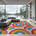 thumbnail image 2 of ODIKA 8'x10' Washable Area Rug Palette Playful Asymmetrical Layout Bold Checkered Abstract for Dining Room, Large Office, Lounge, Non-Slip Chair-Friendly Mat, 2 of 7
