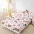 thumbnail image 4 of Homewish Cartoon Cats Twin Sheet Sets 3pcs for Kids Teens,Kawaii Animal Twin Fitted Sheet Microfiber,Dreamy Princess Breathable Flat Sheet,Super Cozy Room Decor, 4 of 7