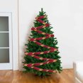 thumbnail image 3 of Christmas Flocking Ribbon Gift Wrapping Decoration 2-Meter 1-Roll - Holiday Crafting Tree Decorating for Home BYO(Red), 3 of 4