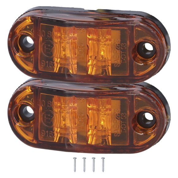 Luz de posición lateral de 2 LED, 10-30 V, luz de giro de alto brillo para automóviles, camiones, remolques y vehículos recreativos (amarilla)