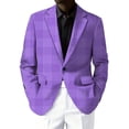 thumbnail image 5 of Men's Casual One-Button Blazer, Slim-Fit Lightweight Business Daily Sport Coat, Purple, XXL, 5 of 6