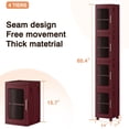 thumbnail image 2 of VECELO 65.4 in Folding Stackable Box Organizer with Wheels, Red, Set of 4 Count Pack, 2 of 13