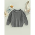 thumbnail image 6 of Infant Toddler Baby Girl Boy Oversized Sweater Chunky Long Sleeve Crewneck Sweatshirt Warm Fall Winter Knit Pullover Tops, 6 of 9