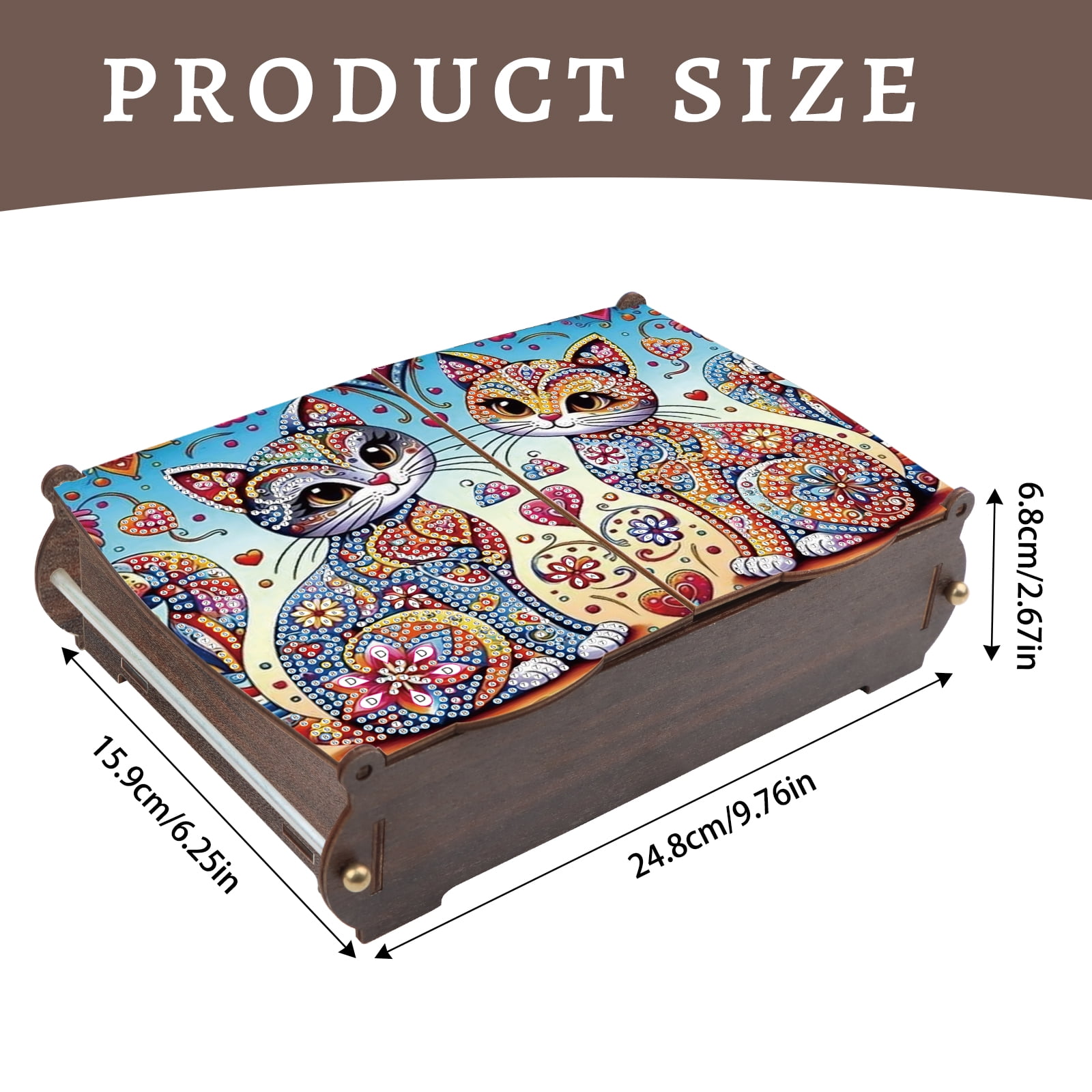Diamond painting kit storage box, cat DIY multifunctional craft storage box, suitable for home office holiday gifts