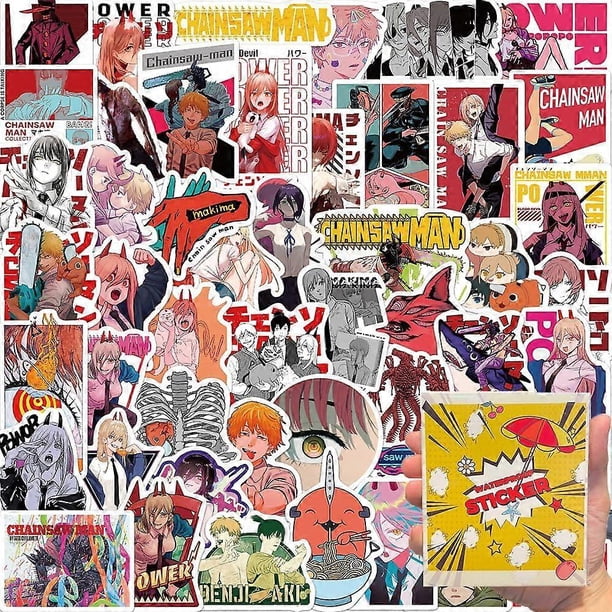 100pcs Chainsaw Man Stickers Vinyl Waterproof Stickers for Laptop,Bumper,Water Bottles,Computer,Phone,Hard hat,Car Stickers and Decals,Adults Kids Tee