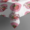 thumbnail image 3 of Pink Cow Strawberry Pattern Rectangle Tablecloth 60"x84",Waterproof Polyester Rectangle Table Cloth, Wipeable Spillproof Polyester Tablecloth for Dining, Camping, Indoor and Outdoor, 3 of 5