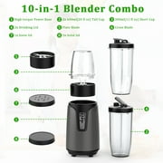 800W Smoothie Blender, 10PCS Personal Blender, Portable Blender Mixer with 6-Leaf Blade, 2 BPA-Free 20 Oz To-Go Cups, Juice Blender Set for Shakes, Smoothie, Frozen Drink, Sauces,Spices