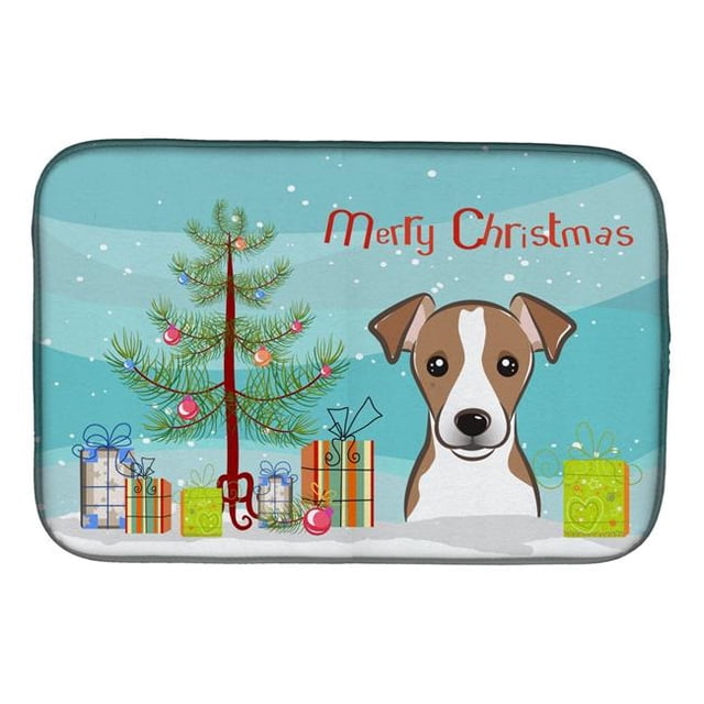 Carolines Treasures BB1632DDM Christmas Tree & Jack Russell Terrier Dish Drying Mat