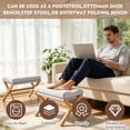 thumbnail image 5 of GIRACOA Folding Wooden Footrest Stool – Padded Collapsible Small Ottoman, Portable Foot Rest for Couch & Sofa, Grey, Ideal for Living Room & Bedroom, 5 of 7