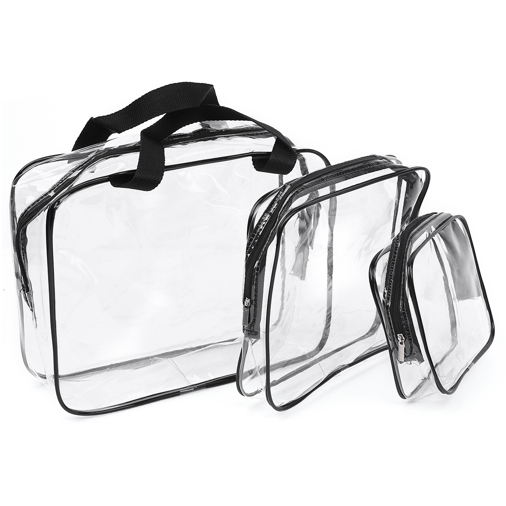 clear makeup bag with handle