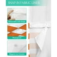 thumbnail image 4 of No Hook Shower Curtains, Anchor Orange Standard Shower Curtains with Snap in Liner, Modern Navy Blue White Striped Nautical Waterproof Washable Fabric Bathroom Shower Curtain Sets, 66" x 72", 4 of 7
