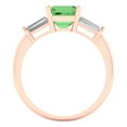 thumbnail image 4 of 1.62 ctw 3 Stone Anniversary Ring for Women | Square Emerald Cut Simulated Green Diamond | Hyperallergenic Solid 14K Rose Gold, 4 of 5