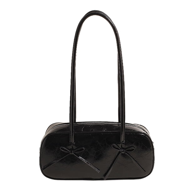 Bolso Mano Con Lazo para Mujer Hombro PU Color Sólido Cierre Al Aire Libre