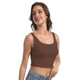 thumbnail image 6 of Women's Sleeveless Strappy Tank Square Neck Double Layer Workout Fitness Casual Basic Crop Tops, 6 of 6