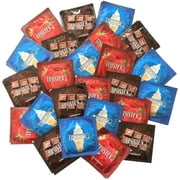 Trustex Neapolitan Flavors with Silver Lunamax Pocket Case, Chocolate, Strawberry, and Vanilla Flavored Latex Condoms-12 Count
