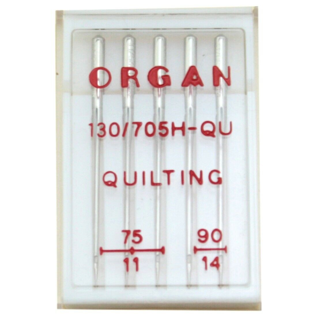 Pack of 5 Organ 130/705HQU Quilting Needles for Home Sewing Machine