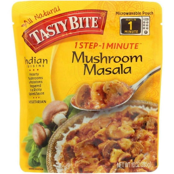 Tasty Bite Entree - Indian Cuisine - Mushroom Masala - 10 oz - case of 6