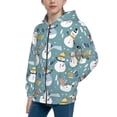 thumbnail image 2 of Kdxio Snowflake Scarf Snowman Pattern Kids Boys Girls Zip Up Hoodie 3D Printed Hooded Sweatshirt Hoody Coat with Pocket 7-12 Y-Small, 2 of 6
