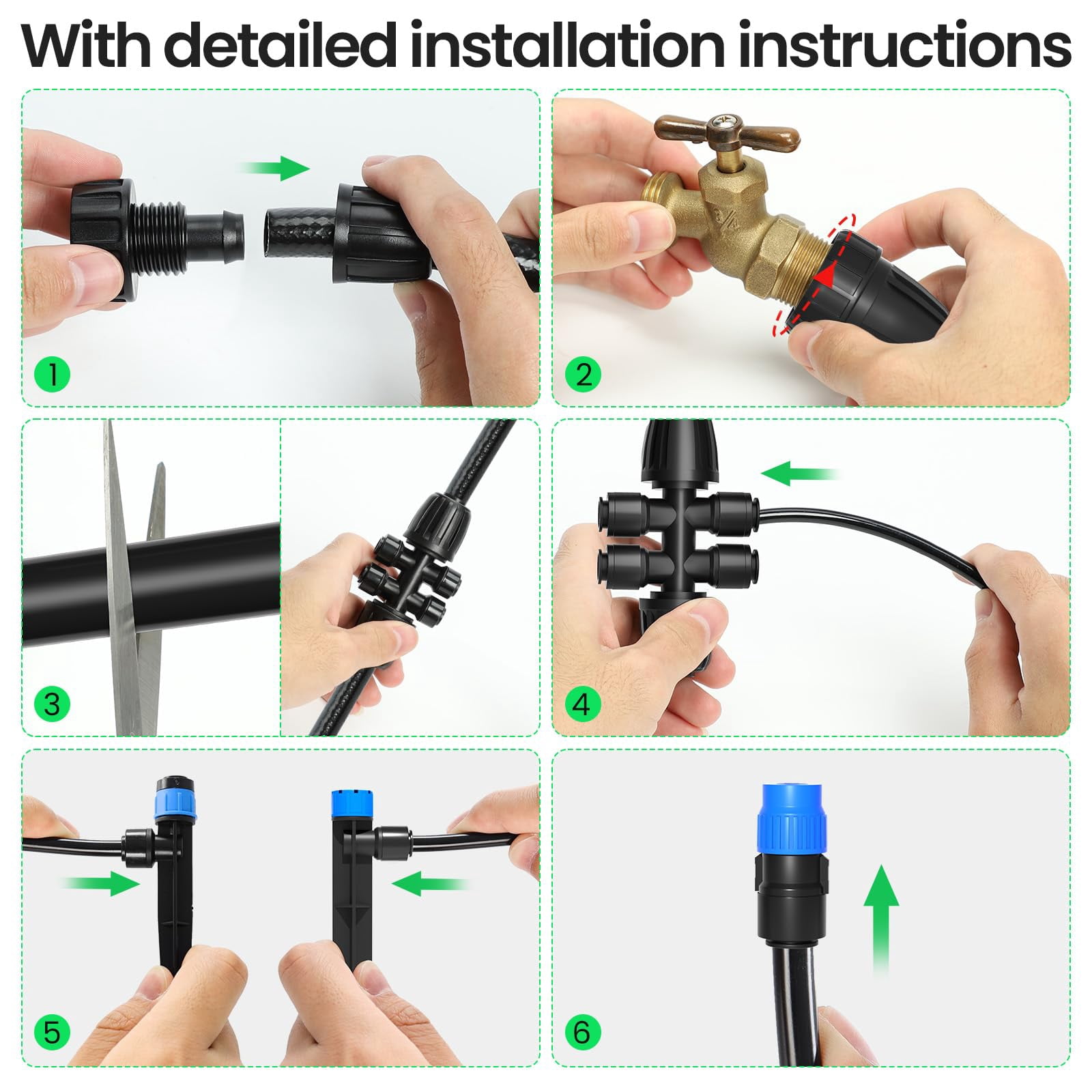 230FT Drip Irrigation System Kit Automatic Garden Watering System with Adjustable Nozzles Sprinklers for Garden Greenhouse Lawn