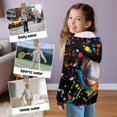 thumbnail image 6 of Xixirimido Colorful Paint Splatter Baseball Printed Kids Hoodies for Boys Girls Zip Up Hoodie Sweatshirt 3D Graphic Long Sleeve Pullover Top with Pocket for Fall Winter Velvet Lining, 14-16 Years, 6 of 7