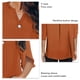 thumbnail image 4 of Tops de verano para mujer, cuello en V, media manga, exquisito Color puro, blusa informal elegante para mujer para fiesta, salida de oficina, naranja 3XL, 4 of 5