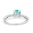 thumbnail image 2 of Art Deco Solitaire Wedding Ring Simulated Paraiba Tourmaline Cubic Zirconia 925 Sterling Silver Size 10, 2 of 8