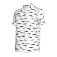 thumbnail image 2 of Vsdgher Party Shark Cute Print Men's Short Sleeve Stretch Polo Shirt, Moisture-Wicking Performance Polo Shirt, 2 of 8